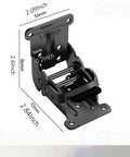 Beefy Heavy Duty Self-Locking Foldable Hinge For Tables Beds Chairs Cabinets And More, dimensions labeled close-up view