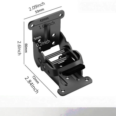 Beefy Heavy Duty Self-Locking Foldable Hinge For Tables Beds Chairs Cabinets And More, dimensions labeled close-up view