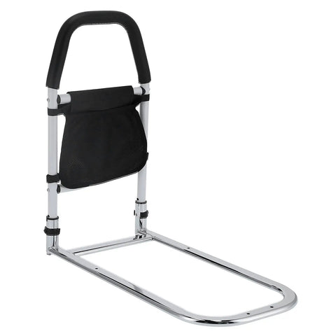 Senior Bed Rails Guard With Storage Bag For Easy In And Out Of Bed Sturdy Carbon Steel Frame with slip handles