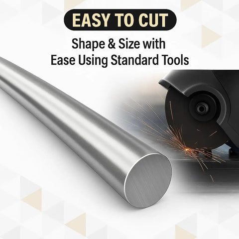 Sturdy 12mm Stainless Steel Round Bar Rod Grade 304 For DIY Projects 39 Inch Long Metal Rod Easy to Cut with Tools