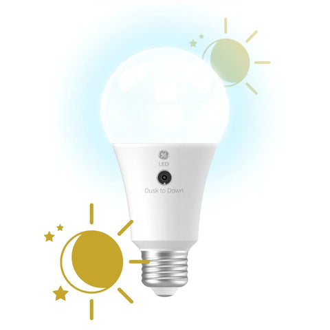 Dusk To Dawn Outdoor A21 LED Bulb 13W Daylight White 3 Pack Automatic On Off Security Lighting Easy Install No Fuss In Standard E26 Socket