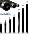 Available sizes of black coated steel pipes including 18 Inch Black Steel Pipe One And One Half Inch Nominal Diameter Pre Cut Schedule 40