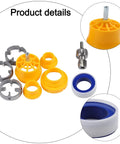 Belnotelt Pvc Pipe Threader Kit For 4 And 6 Point Ppr Water Pipes With Electric Drill Attachment internal components including yellow and metal parts.