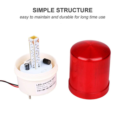 Top Shelf Industrial Led Rotating Strobe Beacon Warning Lamp Cranking Out Mean High Output Red Beam And Quick Screw Mount 110 Volt AC Wiring For Serious Site Safety Alerts