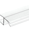 Bulletproof Leak Blocker For Frameless Shower Door Side Seal Strip With H Jamb Vinyl Insert 95 Inch Long Ultra Clear PVC close-up view