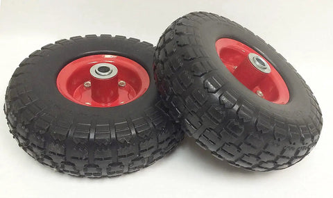 Bulletproof 10 Inch Flat Free Solid Polyurethane Wheel With 5 8 Inch Center Bore Fits 4 10 By 3 50 4 Axles Super Heavy Duty Ball Bearing Replacement For Hand Trucks Dollies And Utility Carts