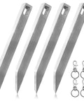 4 stainless steel pry bars with keychain rings from 8 Piece Stainless Steel EDC Pry Bar Set For Everyday Carry, Compact Pocket Multitool