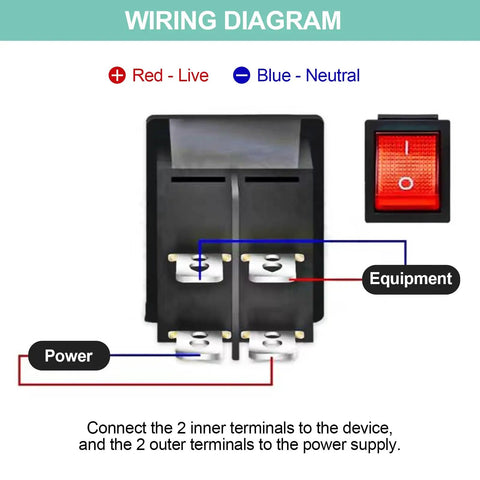 Two Pack DPST Four Pin Two Position On Off Boat Rocker Toggle Switches With Durable Nylon PA66 Housing Anti Corrosion And Anti Acid Easy Buckle Mounting For Marine Electrical Systems wiring diagram