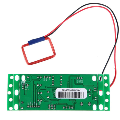 Killer Rfid Reader Module At 125 Khz With 9 12 Volt Supply For Embedded Access Control Boards, green circuit board with red coil.