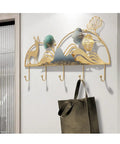 Modern Wall Mounted Coat Rack Featuring Five Sturdy Metal Hooks To Level Up Your Daily Routine And Bring A Tight Organized Lineup To Any Hallway Bedroom Or Living Room Space with artistic design.