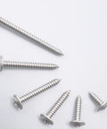 Heavy Duty 410 Stainless Steel Self Tapping Wood Screws Size 8 X 1 Inch on white background, featuring sharp tips and a sleek design.