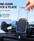 Road Ready Car Phone Mount For Tesla Cybertruck Model 3 Model S with silicone grip for secure one-hand operation.