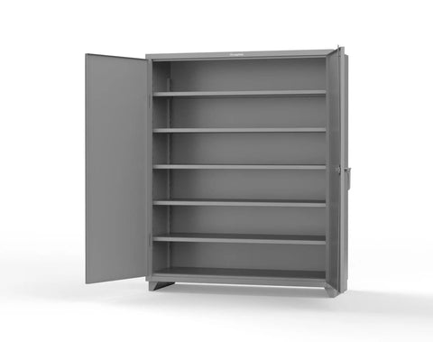 Rock Solid Sixty By Twenty Four By Seventy Five Inch Heavy Duty Storage Cabinet With Five Adjustable Shelves And Eight Thousand Pound Weight Capacity Fourteen Gauge All Welded Steel Padlock Ready Rack For Workshop Garage Or Yard