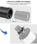 1.25 Inch to 0.965 Inch Eyepiece Adapter for 24.5mm to 31.7mm Telescopes, All Metal Aluminum Construction diagram shown