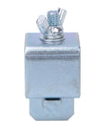 Durable 8 Pack Butt Welding Clamps Made From Galvanized Steel To Clamp Sheet Metal Car Doors And Floor Panels For Super Strong Weld Repairs That Stick Like Glue, showing a galvanized steel clamp from front view.
