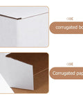 Close-up of Ten Box Set Of White Corrugated Cardboard Shipping Boxes With Standard Design And Lightweight Paper Material corner