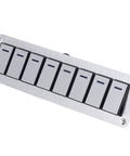 8 Gang Rocker Switch Panel With Blue LED Backlight And Voltmeter, Aluminum Alloy Prewired Toggle Switches for Vehicles