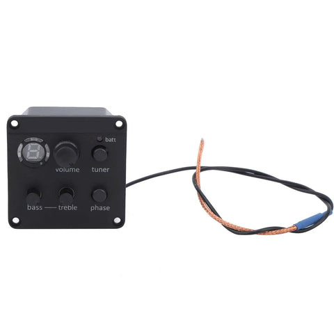 Compact Acoustic Guitar Pickup Preamp System With Onboard EQ And Tuner, Prewired For Glue In Soundhole Installation, Durable Metal Housing