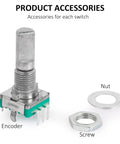 EC11 Rotary Encoder Module Kit, 10 Pieces, 20mm Diameter, Dode Switch Digital Potentiometer With Built-In Switch For Audio Projects, 5V DC, Blue Silver Tone, Durable Plastic and Metal Build, encoder with nut and screw