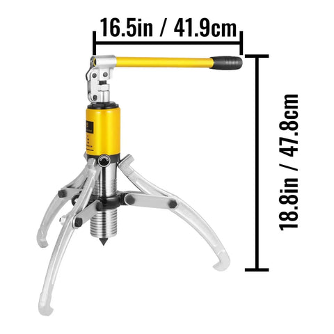 Shop Ready 15 Ton Hydraulic Gear And Wheel Bearing Puller Extraction Tool with robust jaws measurements 16.5 in and 18.8 in
