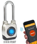 4th Gen Smart Padlock With Bluetooth And NFC Fob Weatherproof Tough As Nails Rugged Lock For Commercial Use Long Shackle IP45