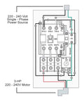 Diagram of Heavy Duty 1 Phase Magnetic Switch 220 240 Volt 3 HP 18 26 Amp With Overload Protection circuit setup.