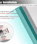 Hella Durable Glass Balustrade Posts With Slick Silver Finish Crafted From Heavy Duty 304 Stainless Steel For Indoor Outdoor Safety Railings showing installation details.