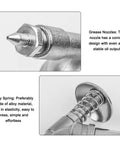 Lightweight 80cc Manual Grease Gun Handheld High Pressure Filler For Auto And Excavator close-up of nozzle and alloy spring