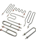 Industrial Stainless Steel U Tube Electric Air Heater 220V 380V 1kw To 4kw showing various heating element shapes for commercial use.