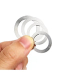 Ultra Thin Shim Gasket Set Mixed Sizes 0.1mm 0.2mm 0.3mm For M3 To M20 304 Stainless Steel Washers Hardware Kit, hand holding washers
