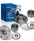 Two Front Wheel Bearing Hubs Replacement For 1992 Through 2003 Toyota Camry Sienna Avalon Solara And Lexus ES300 RX300 Direct Fit Durable Hub Assembly With Smooth Performance And Easy Installation, shown with components including nuts and rings.