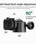 Low Profile Camera Tripod Ball Head Mount With 55mm Ball, 360° Swivel And 90° Tilt, Arca-Swiss Compatible, Ultra Stable For No Shake And Smooth Panoramic Shots, Lightweight And Durable Mount For DSLRs And Mirrorless Cameras.