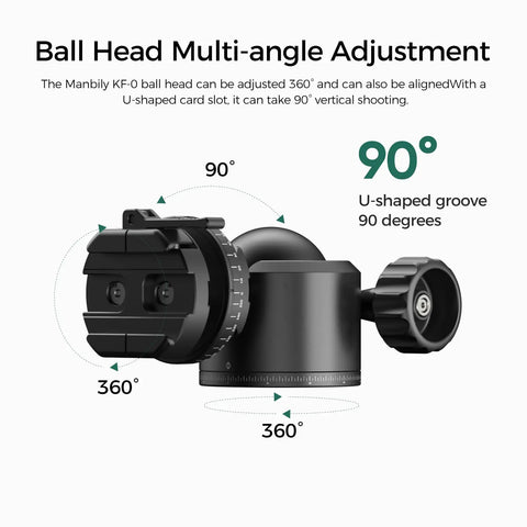 Low Profile Camera Tripod Ball Head Mount With 55mm Ball, 360° Swivel And 90° Tilt, Arca-Swiss Compatible, Ultra Stable For No Shake And Smooth Panoramic Shots, Lightweight And Durable Mount For DSLRs And Mirrorless Cameras.