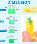 Keep Your Daily Driver Running Smooth With This Nifty 408 Piece Standard Mini And Micro2 Blade Fuse Assortment Kit Featuring Slick Color Coded Replacement Fuses For Fast Fixes On Cars Trucks Rvs And Boats With Puller, showing dimensions of standard, mini, low profile mini, and Micro2 blade fuses.