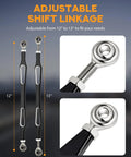 Shift Linkage Kit for Touring Motorcycles Including Softail Trike Road King Electra Street Glide 1986 to 2024 Black Style C Heavy Duty Shifter Linkage For Ride Ready Smooth Gear Shifts And Easy Install, adjustable 12-13 in black metal