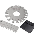 Round Dual Sided Metal Sheet Gauge And Thickness Gauge 2 Pack Pro Grade Stainless Steel Welding Gauge with protective pouch