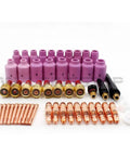 Awesome TIG Welding Consumables Kit Fits WP 17 18 26 Series Torch with various nozzles, collets, and accessories.