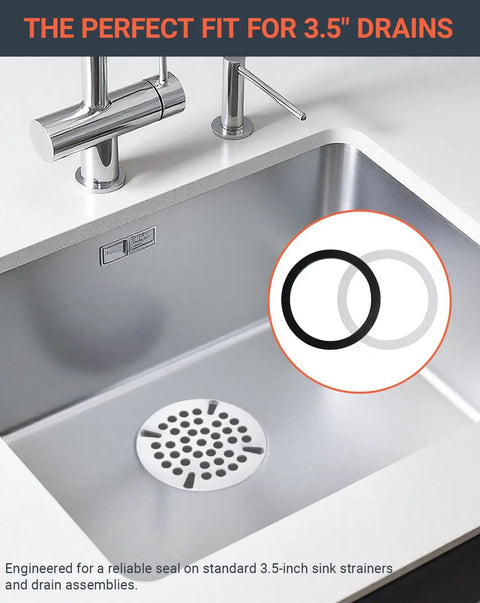 4 Pack Kitchen Sink Gasket Set With 3.5 Inch Drain Seals, 2 Rubber Washers And 2 Paper Washers For One Half And Three Compartment Sinks, Putty-Free, No Plumber Putty Needed, Easy DIY Install And Leakproof Seal, 3.5-inch sink drain