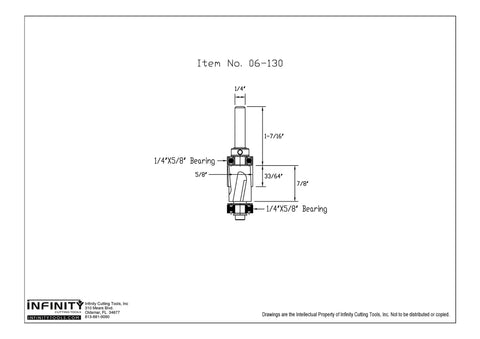 Technical diagram of Mini Mega Flush Trim Router Bit Set With Carbide Tip for wood routers, showing dimensions.