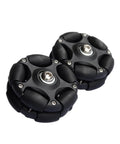 kowaku 58mm omni-directional roller wheels for bicycle rack, black, pair, close-up