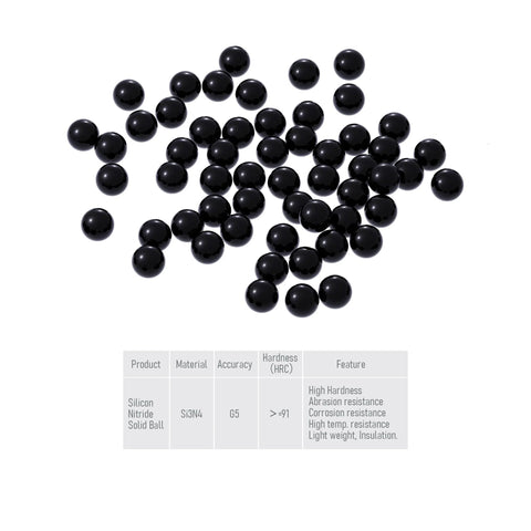 Ceramic bearing balls Si3N4 silicon nitride, 3/32 in diameter, black, 100 pcs