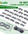 Pocket Chainsaw Repair Kit With 3 Piece Breaker Set And 10 Pro Grade 0.325 Inch Chain Joiners Link Repair Presets Straps