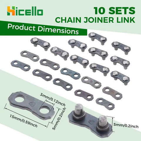 Pocket Chainsaw Repair Kit With 3 Piece Breaker Set And 10 Pro Grade 0.325 Inch Chain Joiners Link Repair Presets Straps