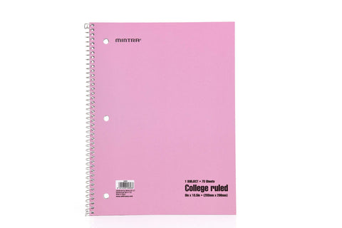 Spiral Notebook Wirebound 1 Subject College Ruled Journal With 70 Sheets Of 56 Gsm Paper 8 By 10.5 Inch Perforated Microperf