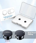 2 Pack LED Light Blocking Covers For Meta Smart Glasses in clear case with size details, Privacy Shield for Camera, Blackout Light Covers