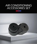 10 Pack Must Have Universal Car AC Valve Caps for High and Low Pressure Ports, shown in black plastic, sealing kit display.