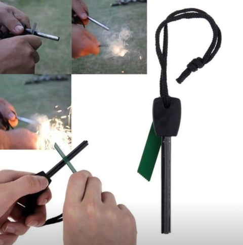 Magnesium Fire Starter Kit With Six Bags Of Pure Magnesium Shavings And Ferro Rod In A Waterproof Tin Box, 2000 Strikes Or More