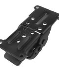 Heavy Duty 2 Pack Black 180 Degree Foldable Bracket For Table Leg Furniture Support showcasing a manganese steel hinge with holes for fastening.