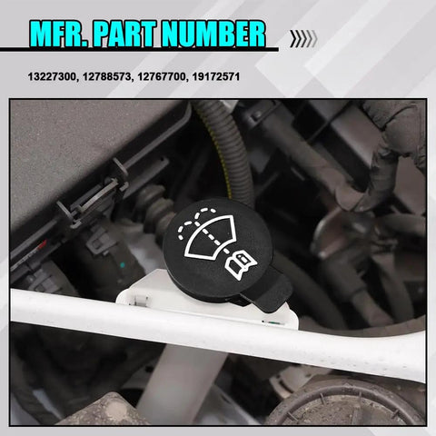 Installed Windshield Washer Fluid Reservoir Cap Replacement For Chevy Buick Cadillac GMC Durable Black Plastic Tank Cap