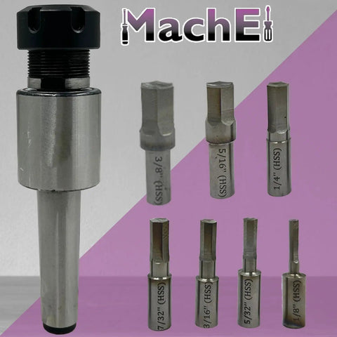 Seven Piece Hex Rotary Broach Punch Set In Inch Sizes From One Eighth Inch To Three Eighth Inch, Premium High Speed Steel HSS